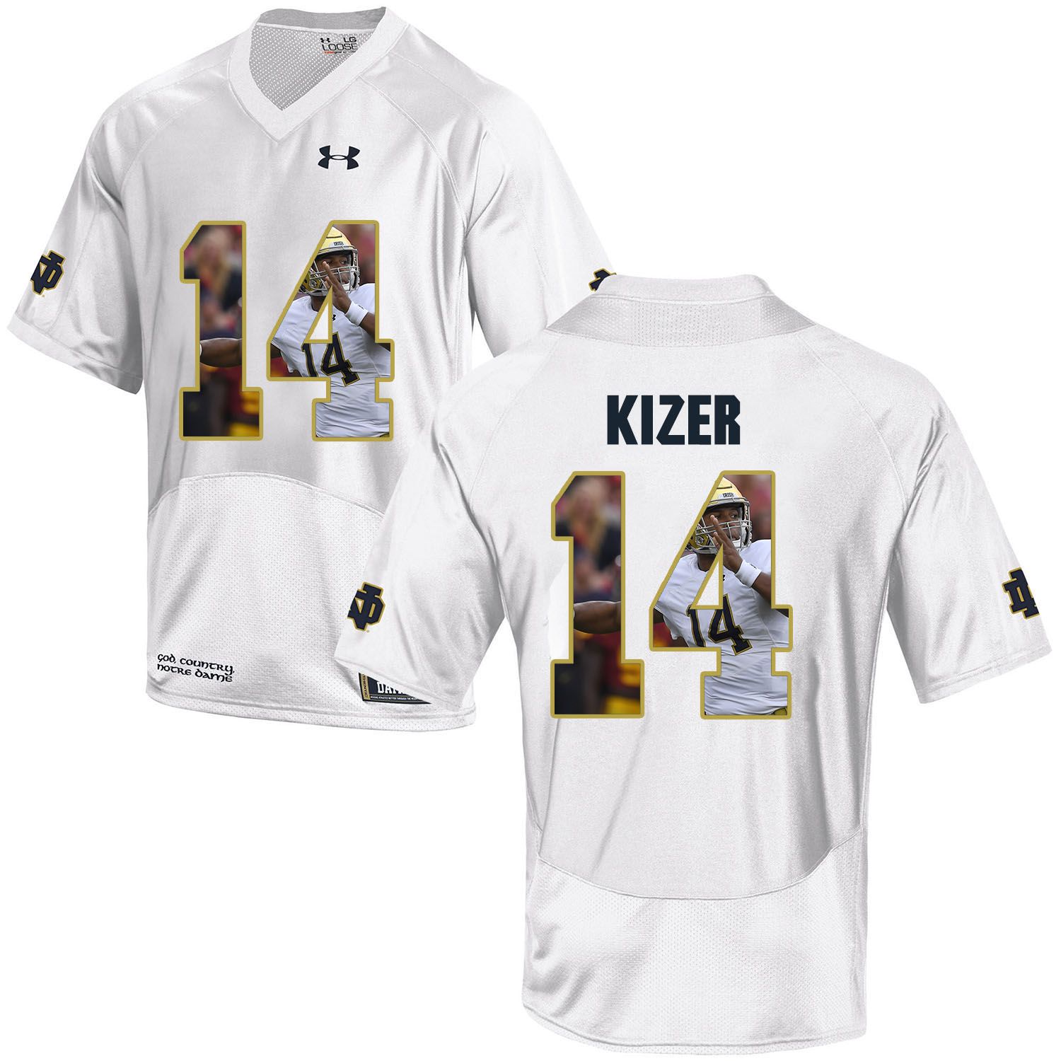 Men Norte Dame Fighting Irish #14 Kizer White Fashion Edition Customized NCAA Jerseys->->Custom Jersey